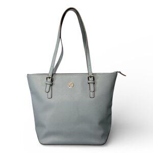 Anne Klein Light Blue Leather Tote Bag